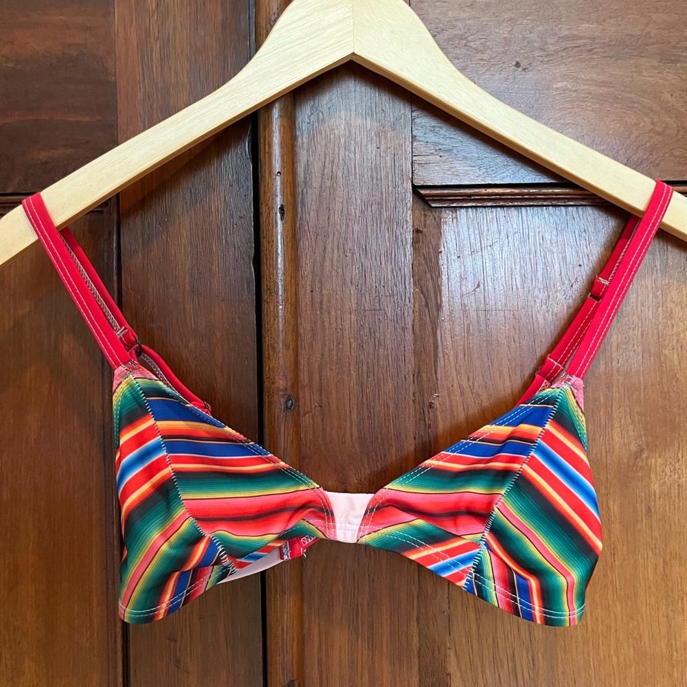 Colorful Striped Bikini Top